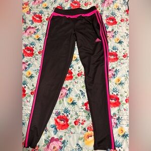 Women’s adidas black & pink track pants clima cool, size small fit like medium